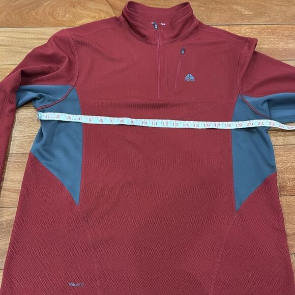 Nike Men’s ACG Pullover Burgundy Quarter Zip Dri Fit Performance size XL - Picture 7 of 8